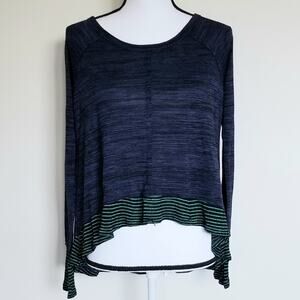 True Freedom Rayon Hi-Low Long Sleeve Sheer Boho Top Size Small